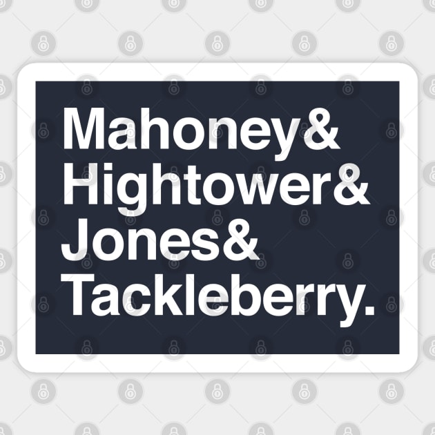 Mahoney, Hightower, Jones & Tackleberry Sticker by BodinStreet